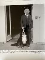 [Higgins, "President Michael D. Higgins pictured with his dog Bród"